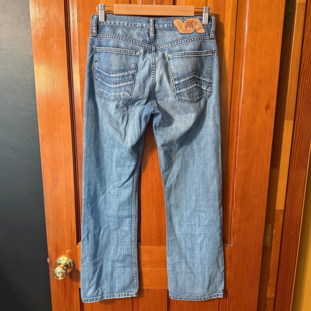 RVCA Artist Network Program Jeans Mens 28 Light Blue Excellent Straight Leg ANP - Picture 2 of 13